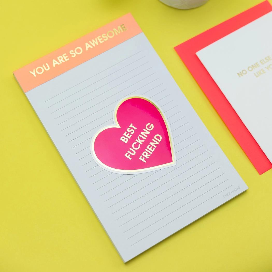 Best Fucking Friend - Heart - Funny Vinyl Sticker