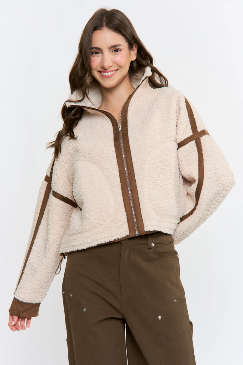 Sherpa Fleece Zip-Up Jacket