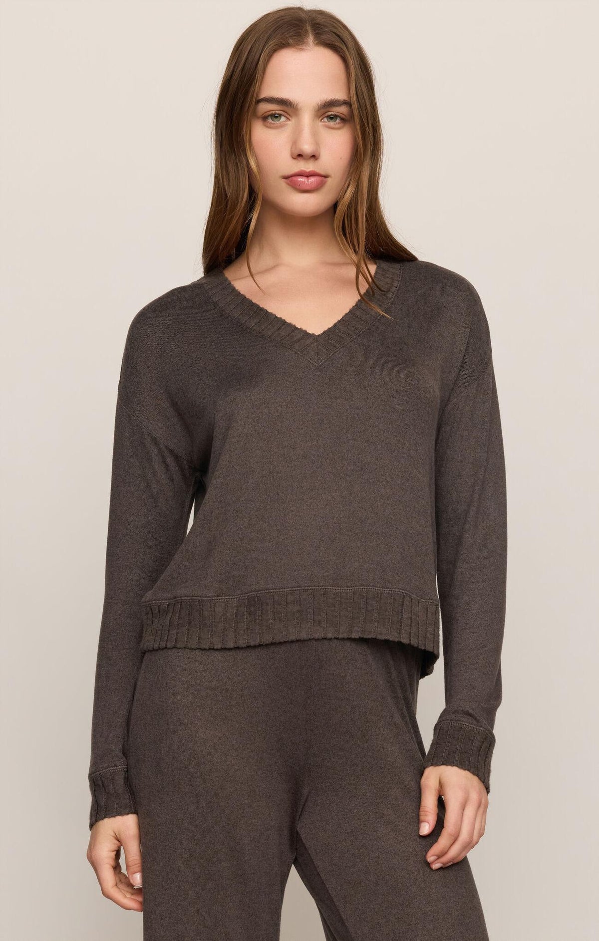 Courtney LS Top - Cocoa Bean