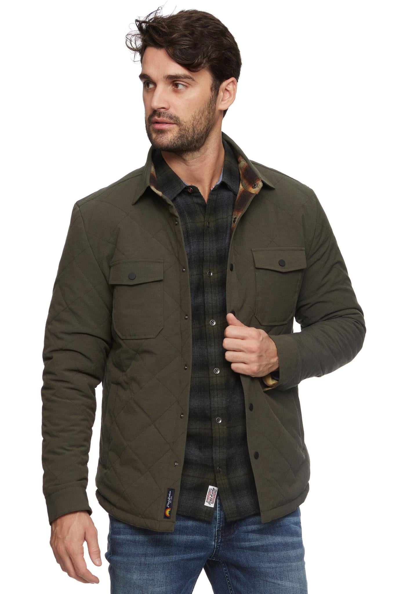 Chapin Quilted Shirt Jacket - Olive
