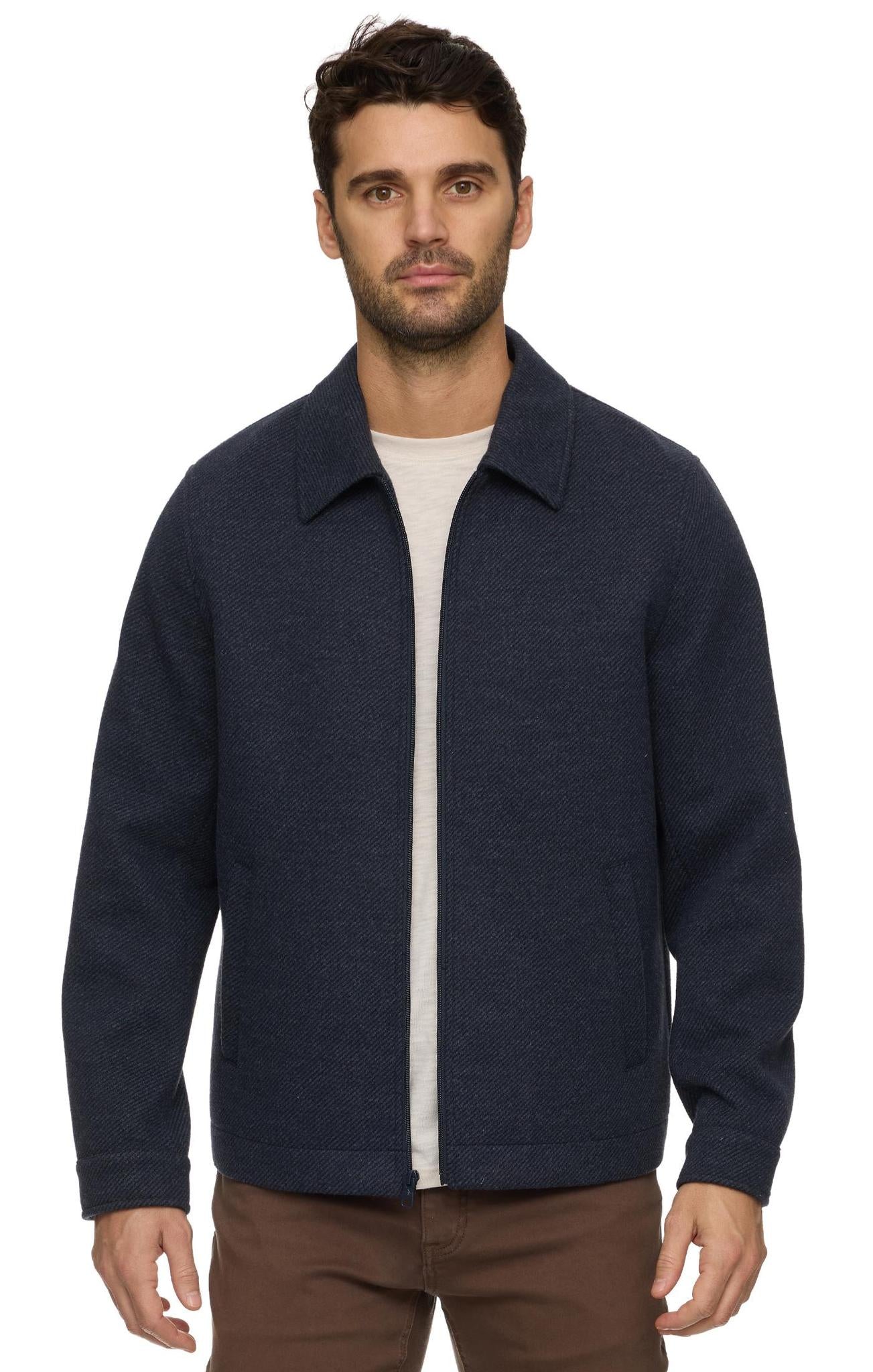 Gilbert Brushed Twill Jacket - Navy