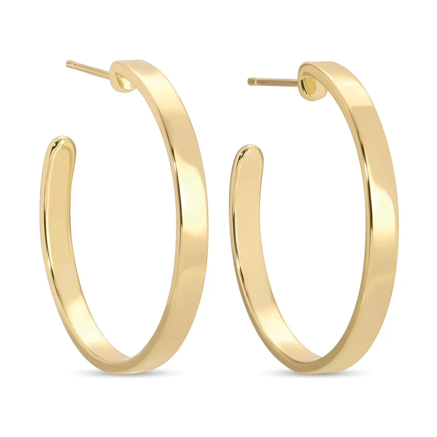 Chic Polished Flat Hoop Earrings
