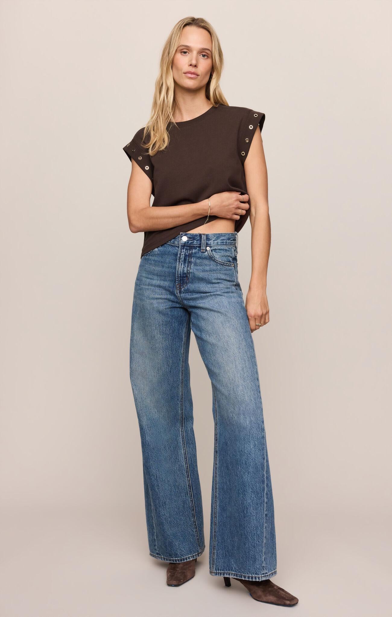 Camino Grommet Top - Dark Chocolate