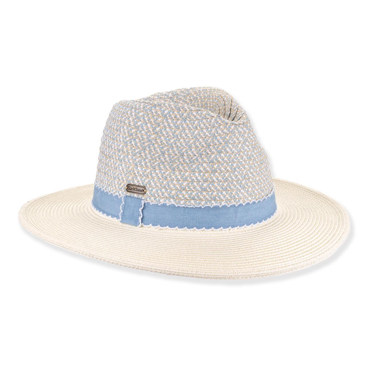 Womens Paper Braid Safari Hat Brim 3.5" - Ivory