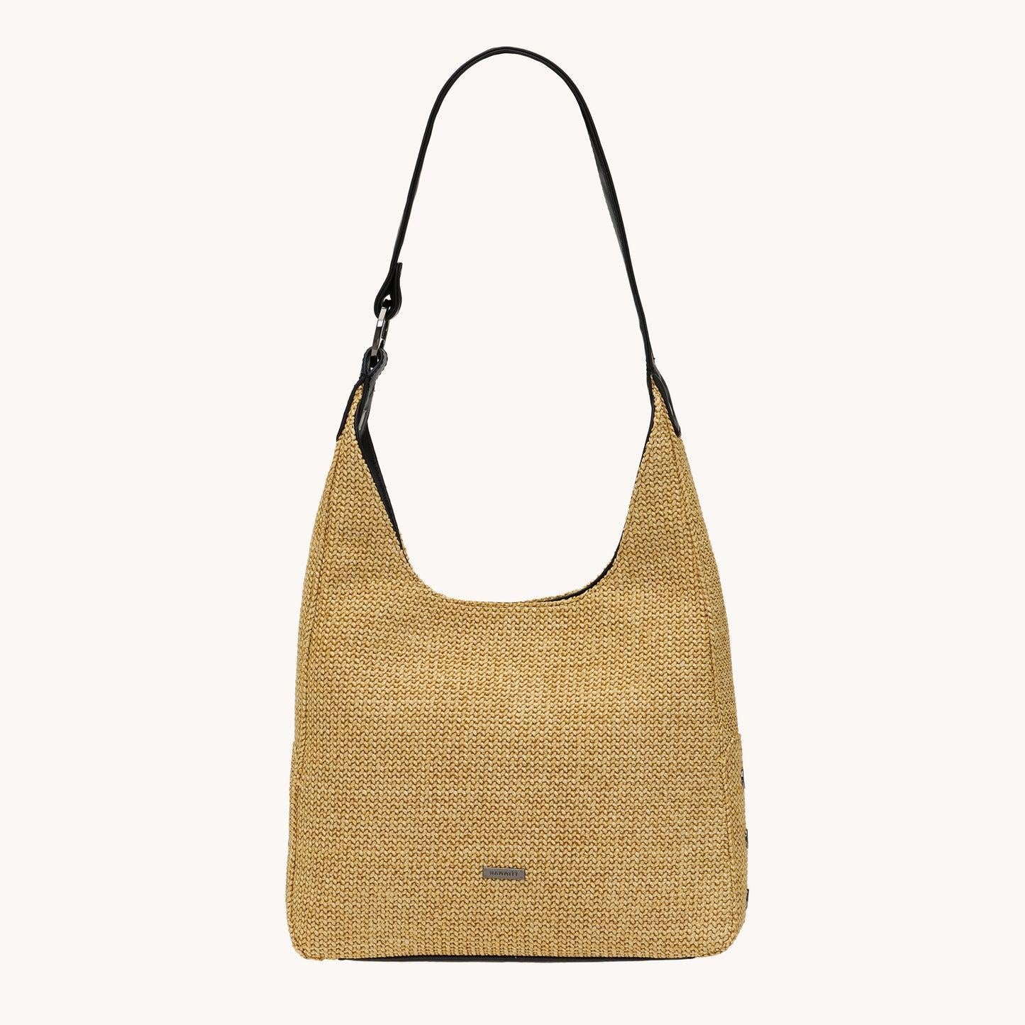 Hammitt Tom Med Noir Smooth Raffia/Gunmetal