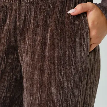 Groove-Track Textured Lounge Pants - Coffee Bean