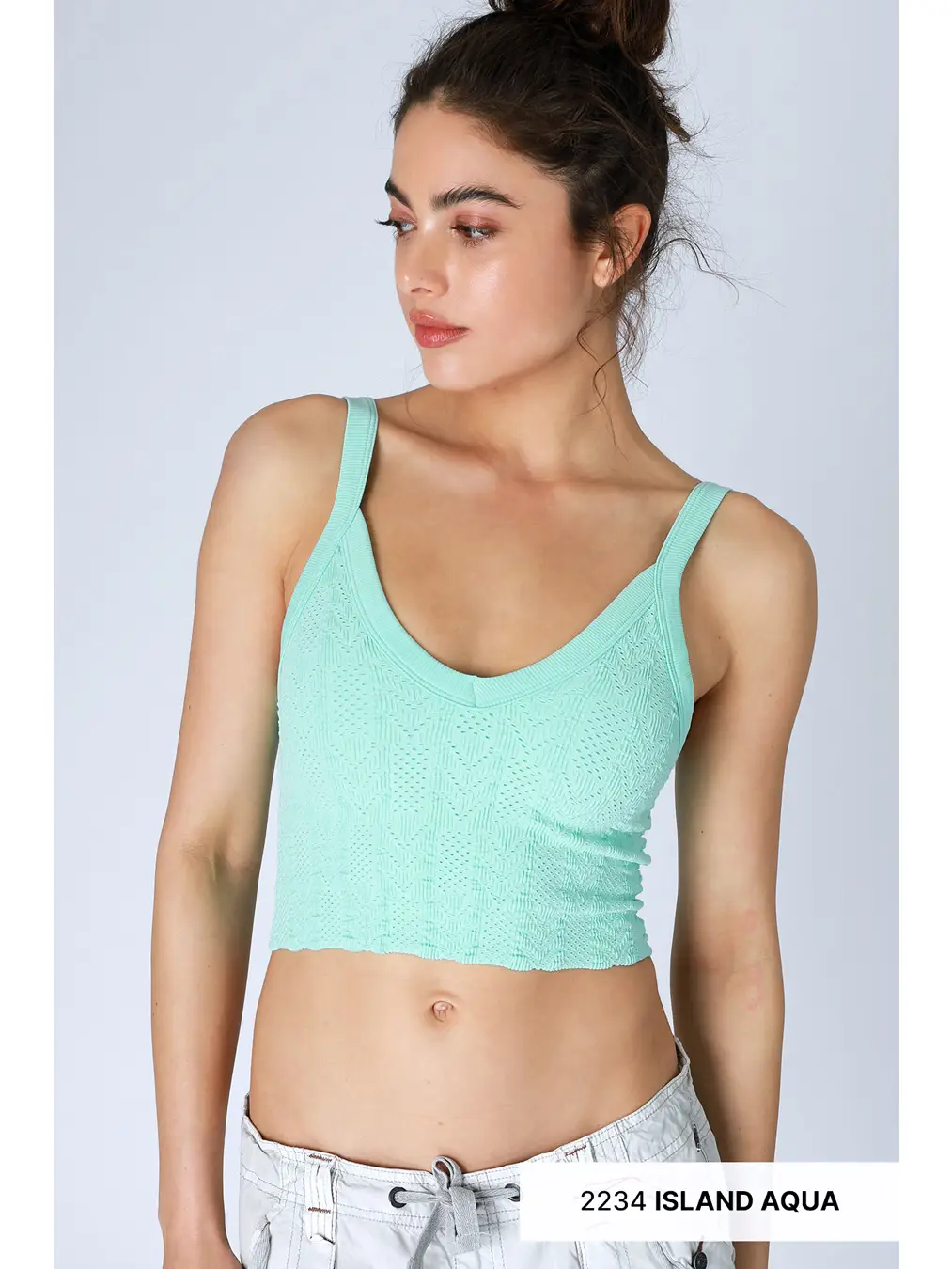 Lace Textured Crop Top