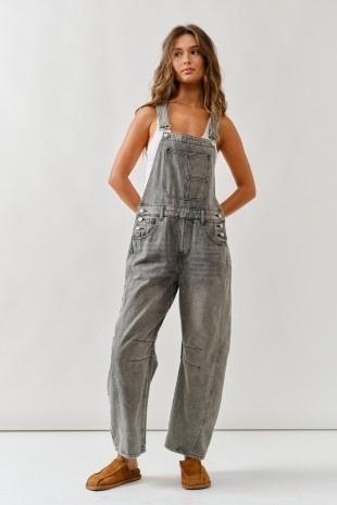 Slouchy Relax Fit Denim Overalls