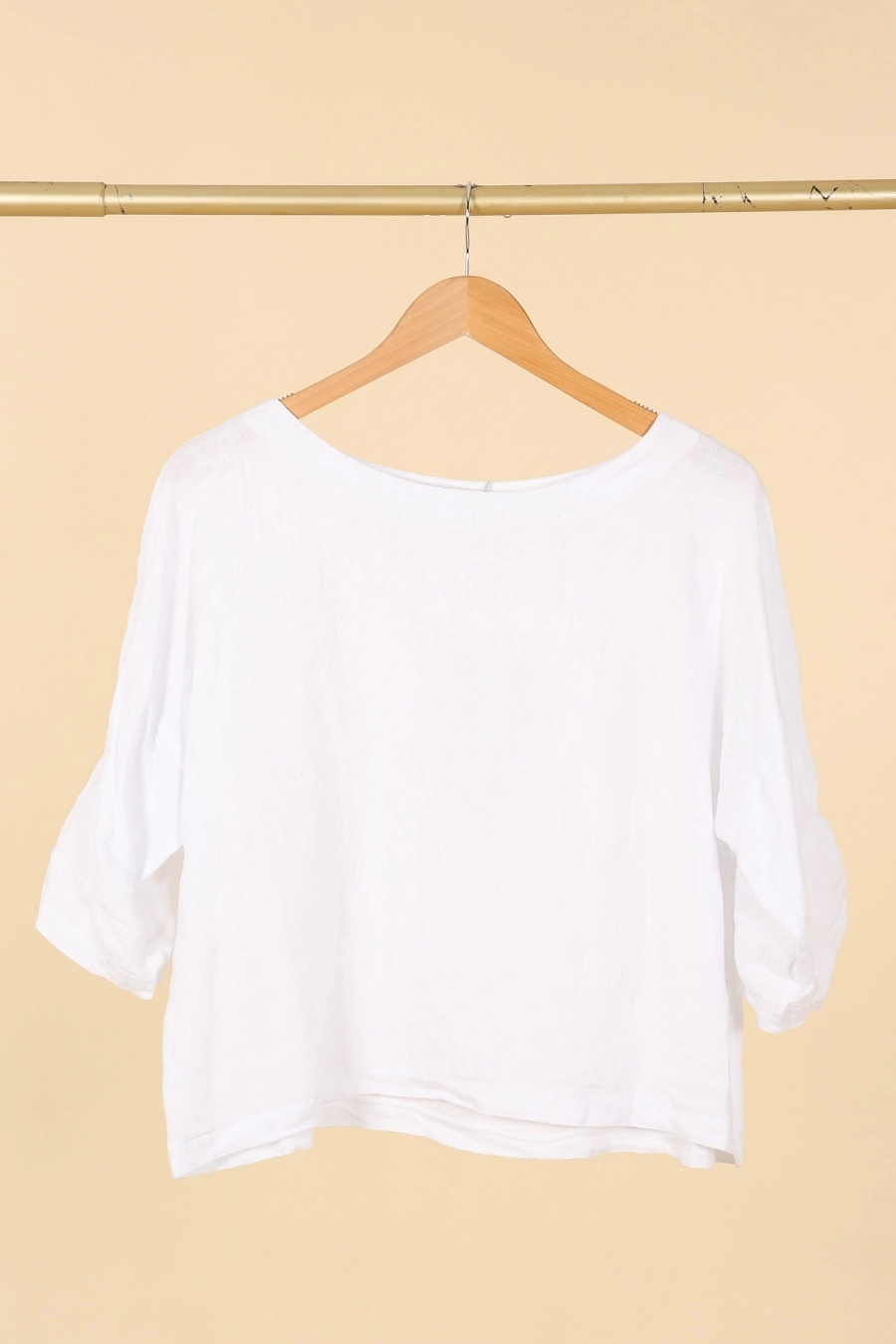Round Neck Linen Top