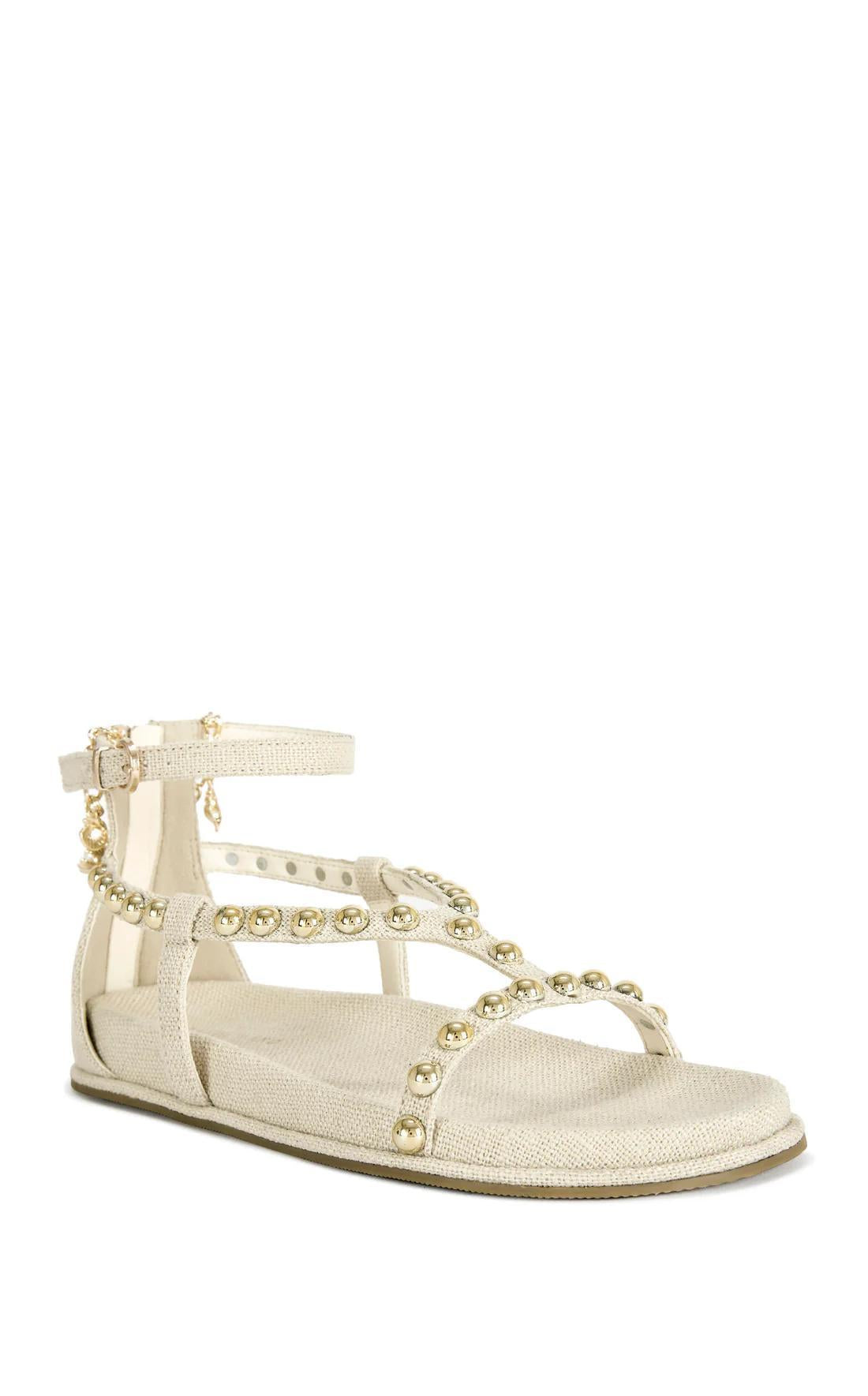 NAUTYCA - Natural Studded Flat Sandal