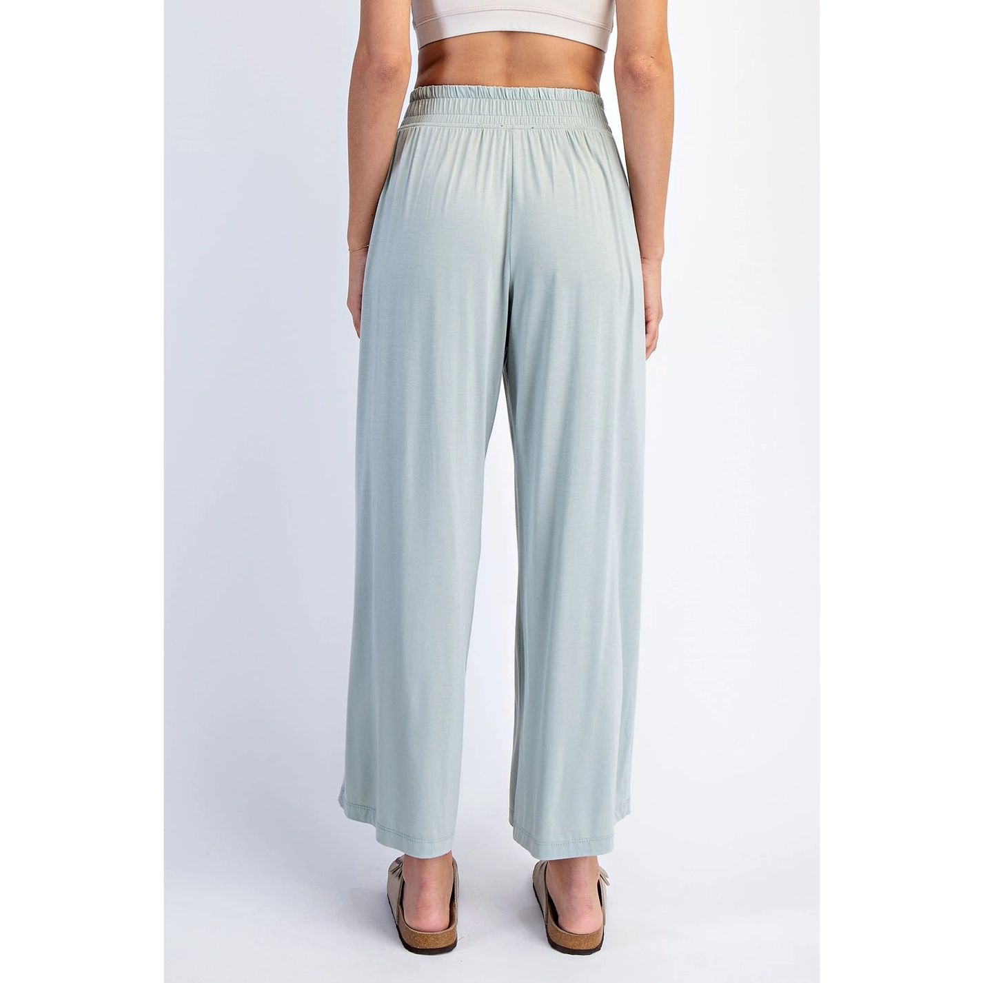 Viscose Modal Cropped Wide Leg Pants