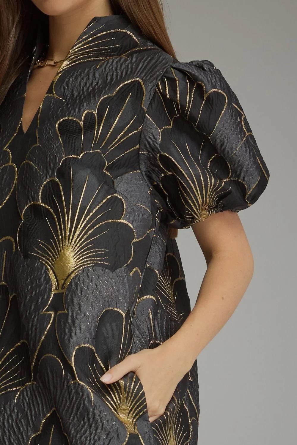 Slate Jacquard Dress