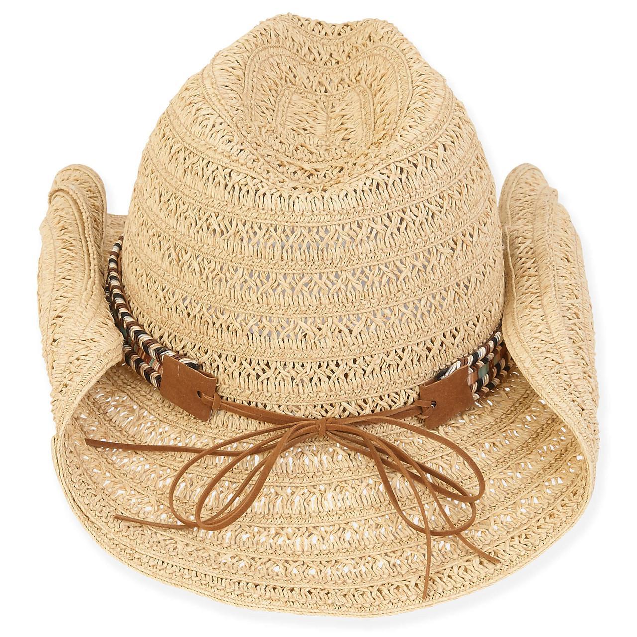 Paper Straw Western Hat Brim 3.5" - Natural