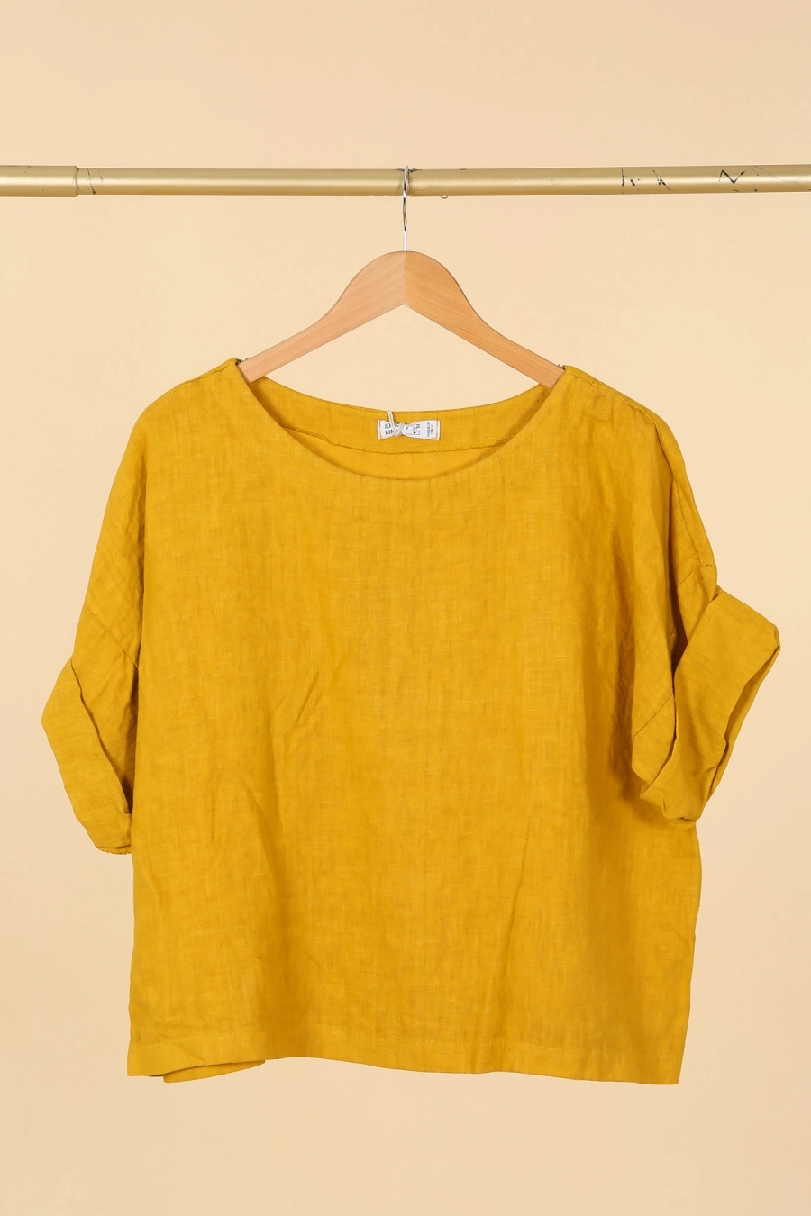 Round Neck Linen Top