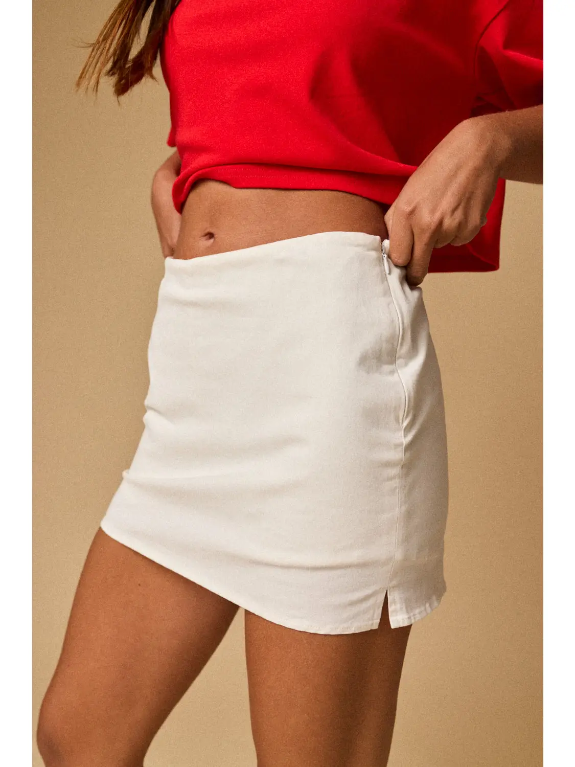 Minimal Mini Skort Slim Fit - White
