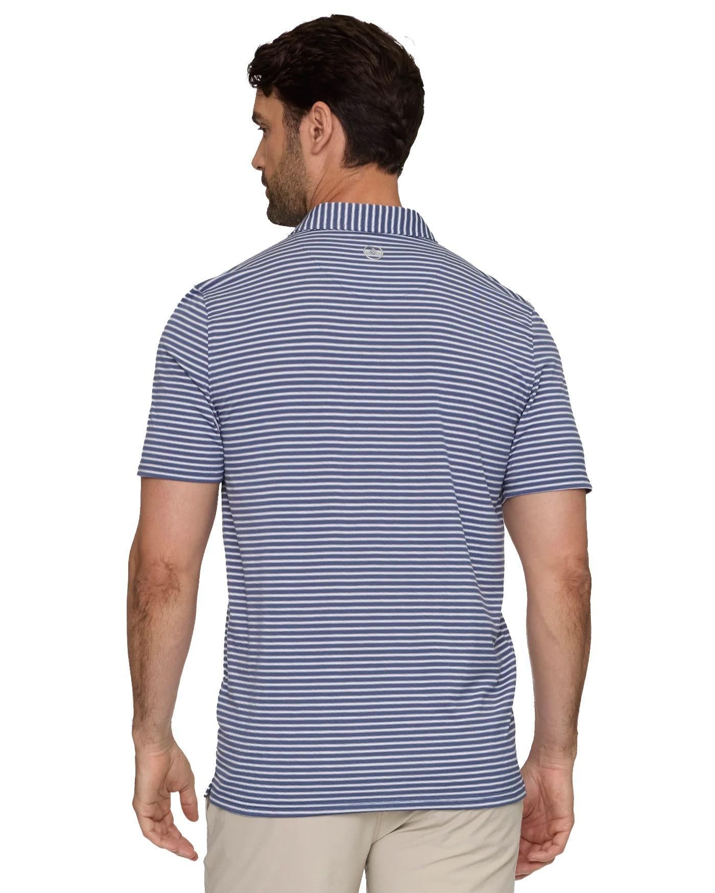 Elite Mini Stripe Performance Polo - Navy