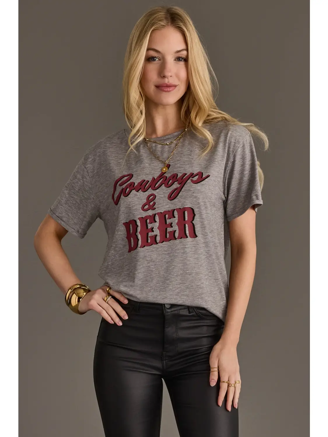 Cowboys & Beer Tee - Grey