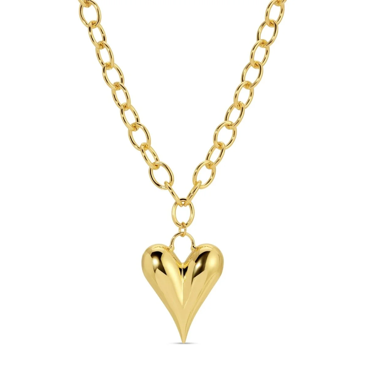Necklace - Elongated Bubble Heart Statement