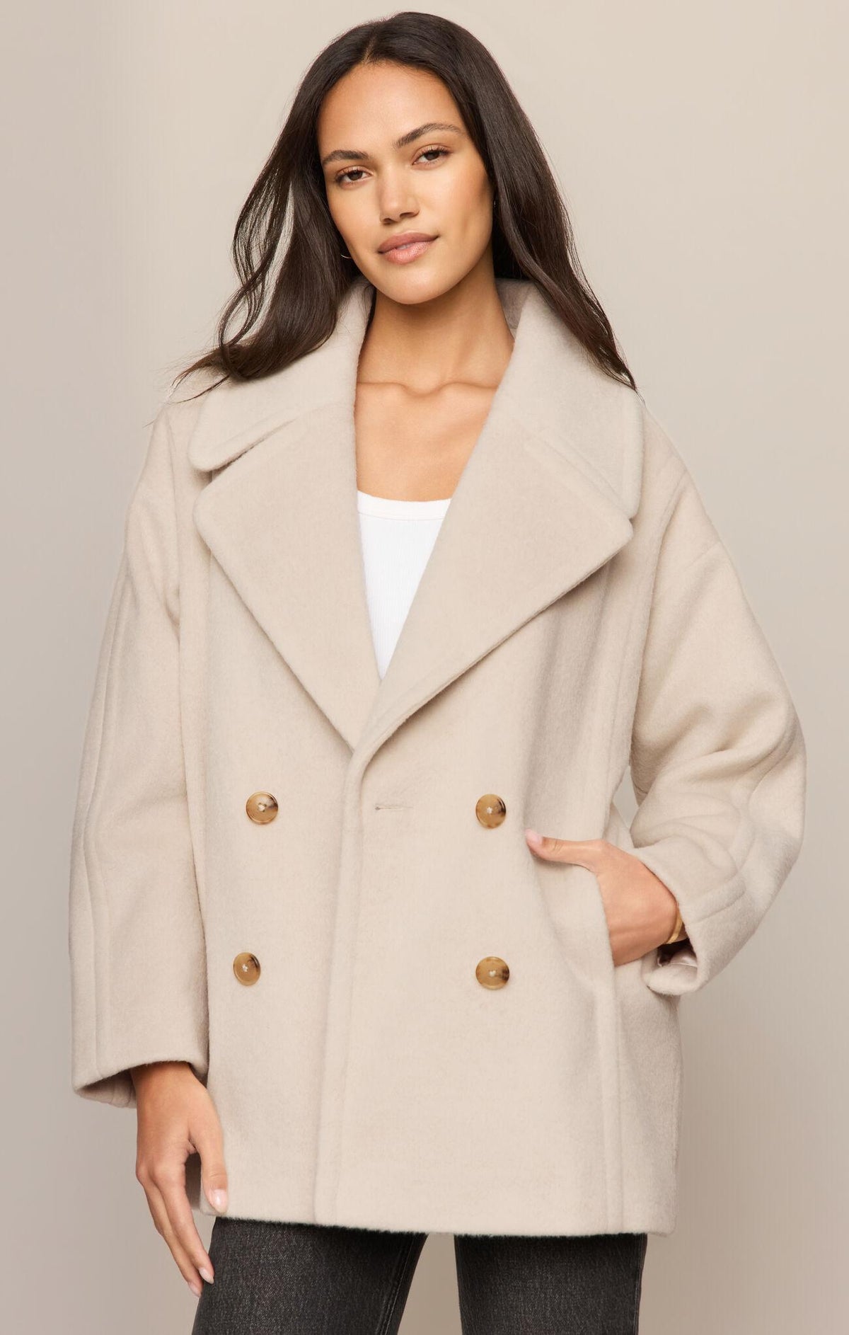 Imogen Cocoon Coat - Frosted Pearl