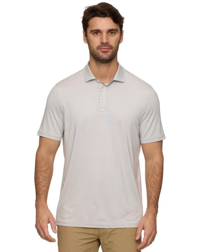 Naples Performance Polo - Light Grey/White