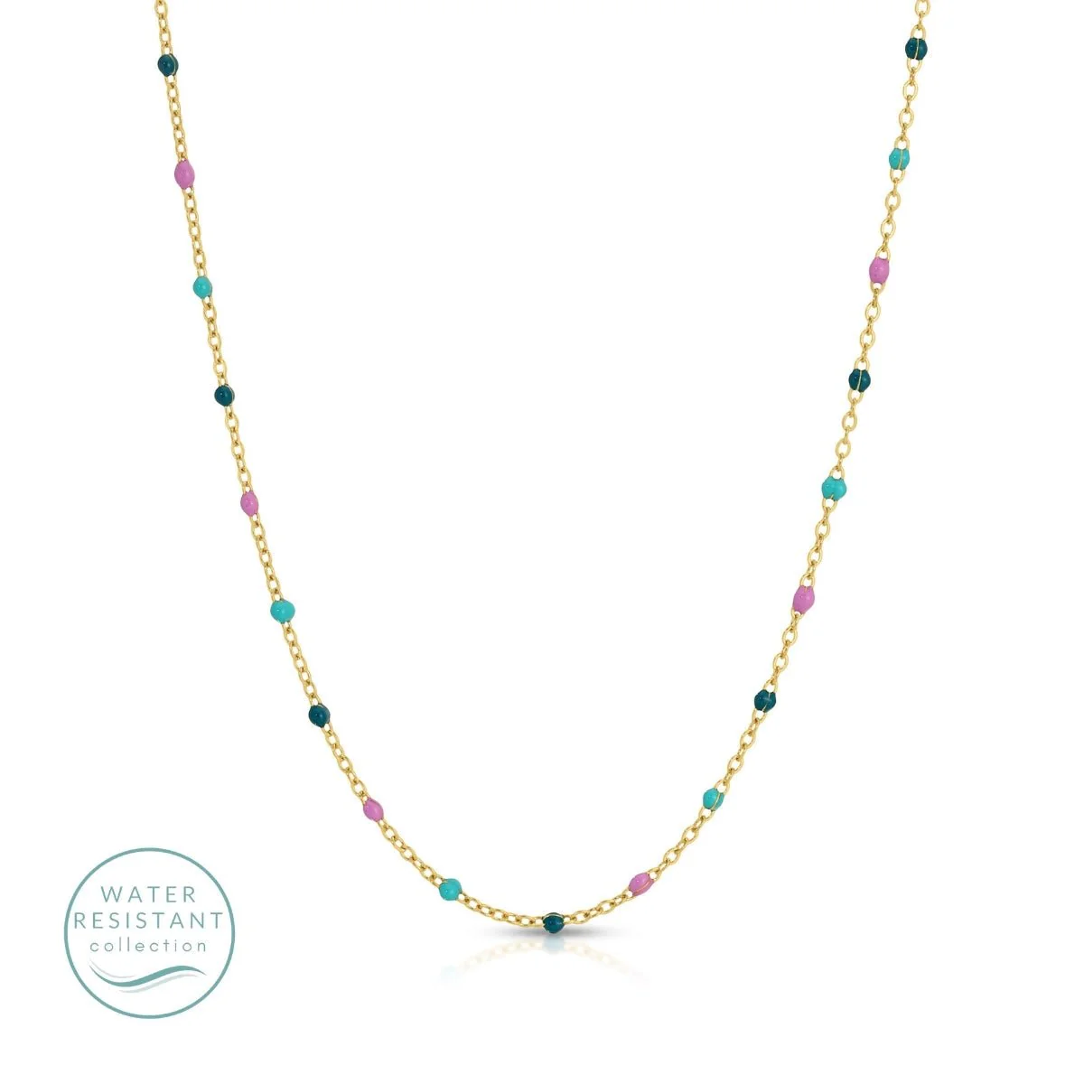 Necklace - Colorful dotted chain