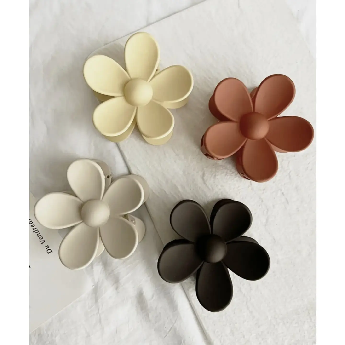 Flower 3-Inch Hair Clips - Ava
