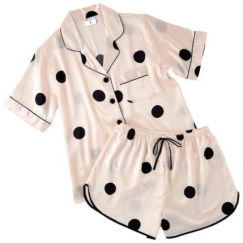 Satin S/S Button Up Pj Top - Blush