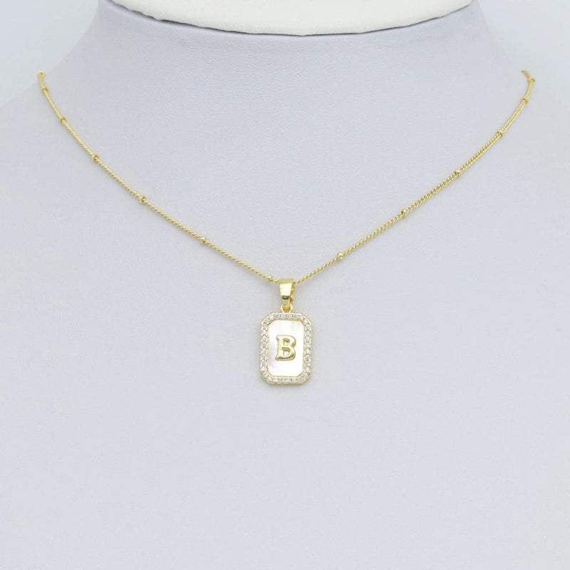 Best Beads & Beyond Gold Rectangle Initial Charm