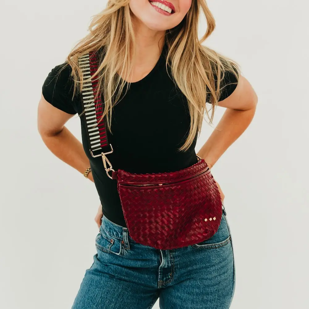 Westlyn Woven Bum Bag - Sangria Red