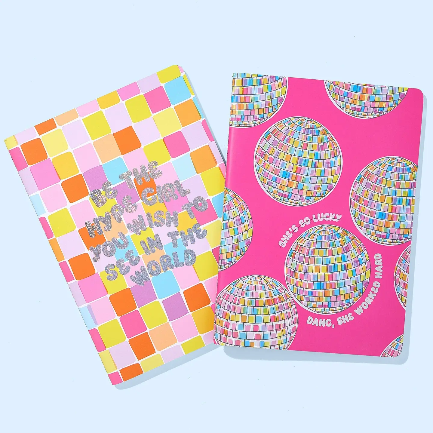Notebook Set - Disco Ball + Motivational - 2 Piece Set