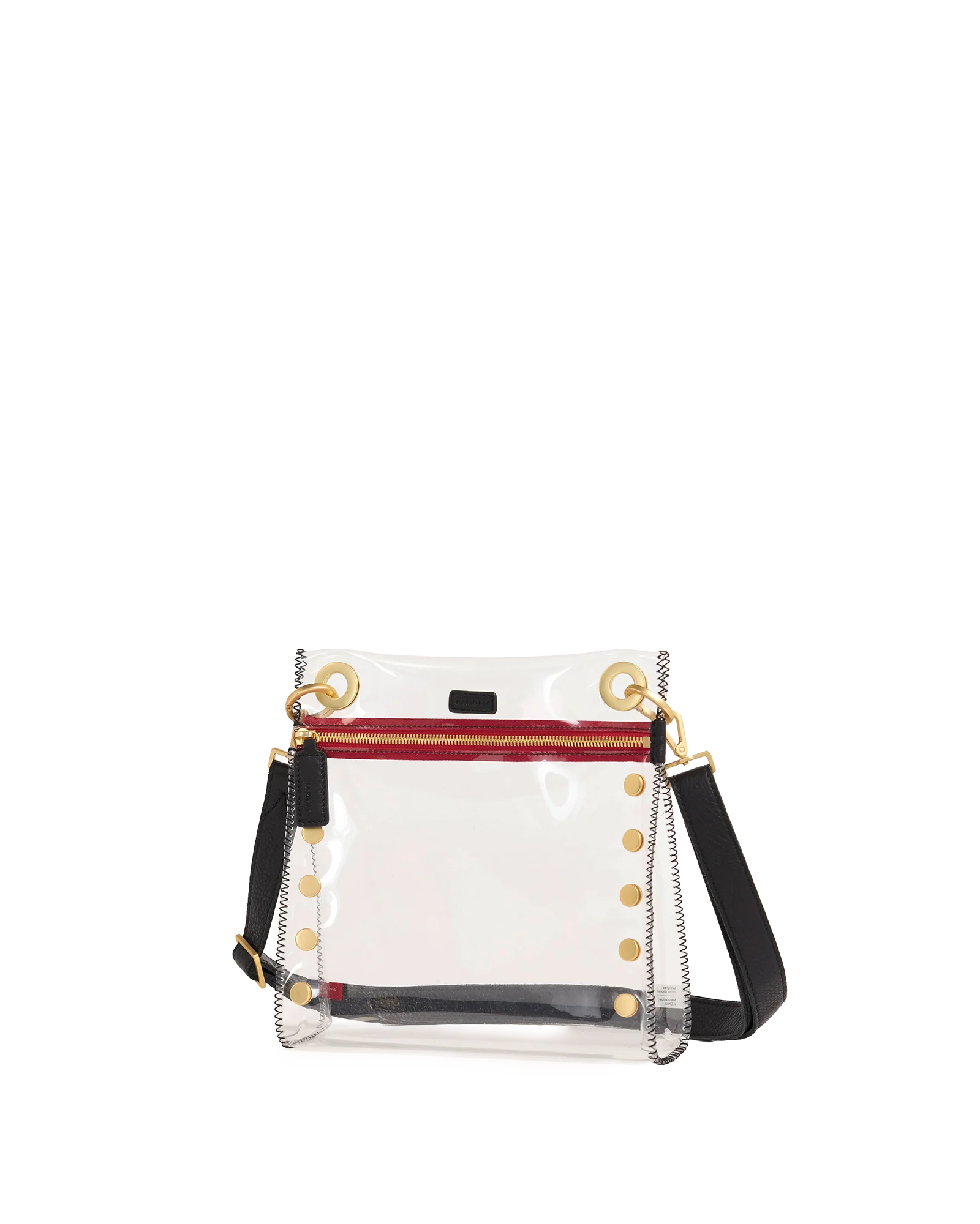 Hammitt Tony Med Clear - Black/Gold Red Zip