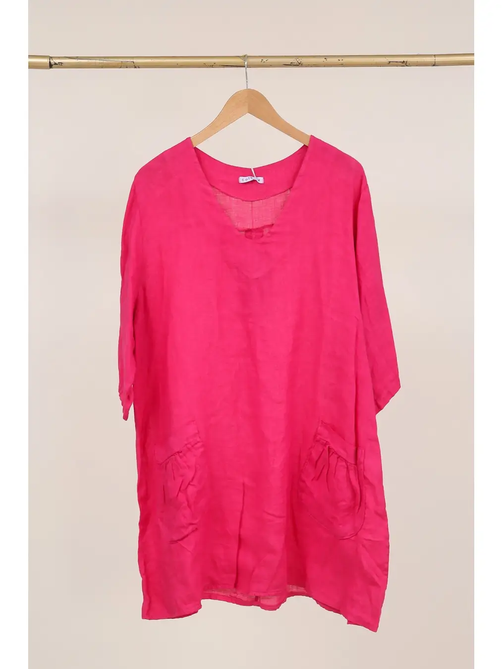 Linen Short V-Neck Dress
