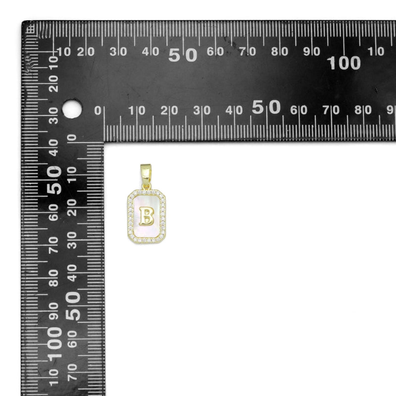 Best Beads & Beyond Gold Rectangle Initial Charm