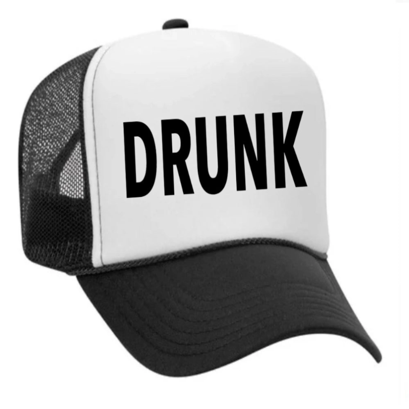 Drunk Trucker Hat | Black/White
