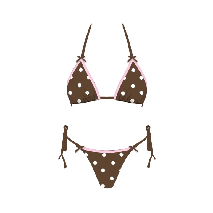 Cafe Polka Bikini Bottoms - Brown