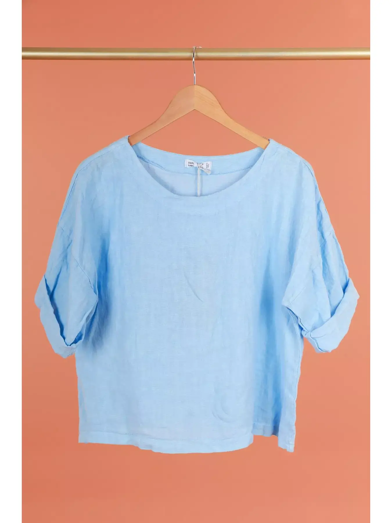 Round Neck Linen Top