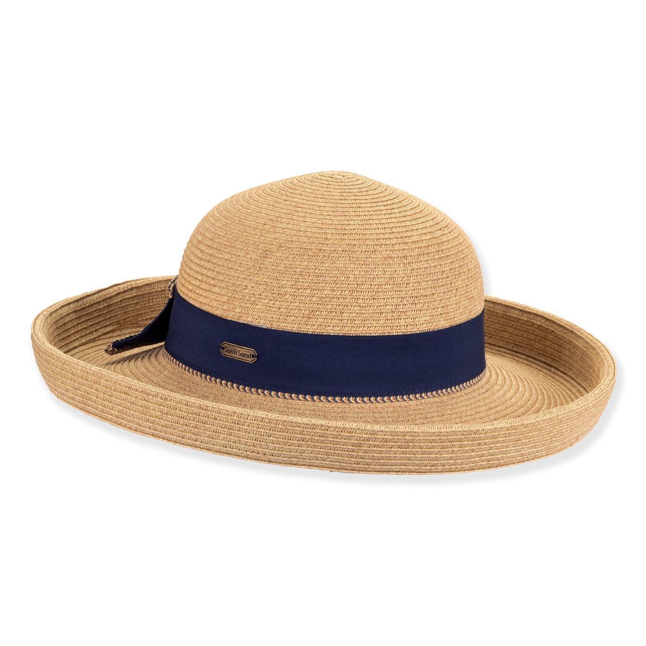 Paper Braid Up Brim Hat Brim 3" With 1" Up Turn - Natural