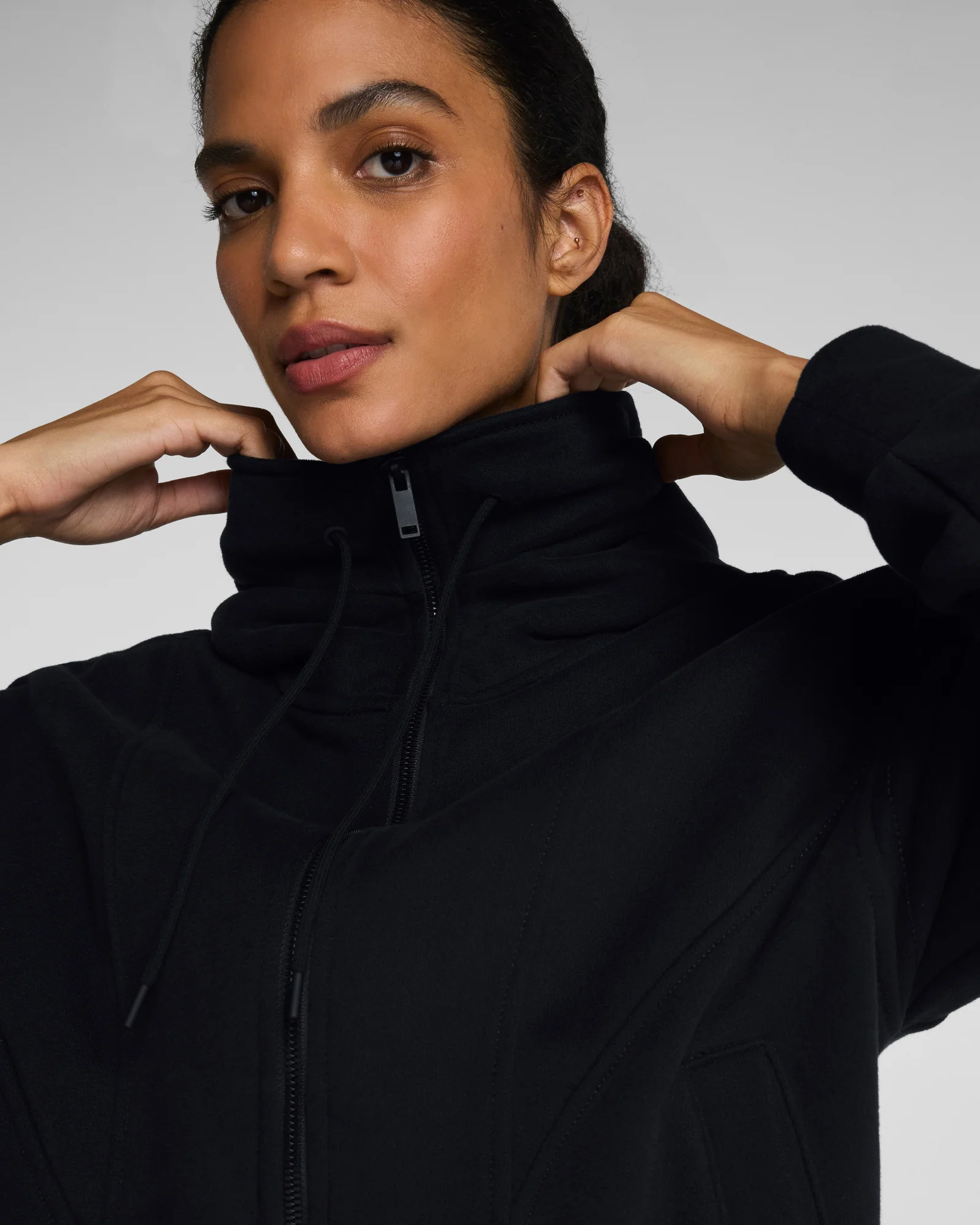 Spanx Boostup Cotton Fleece Full Zip Hoodie