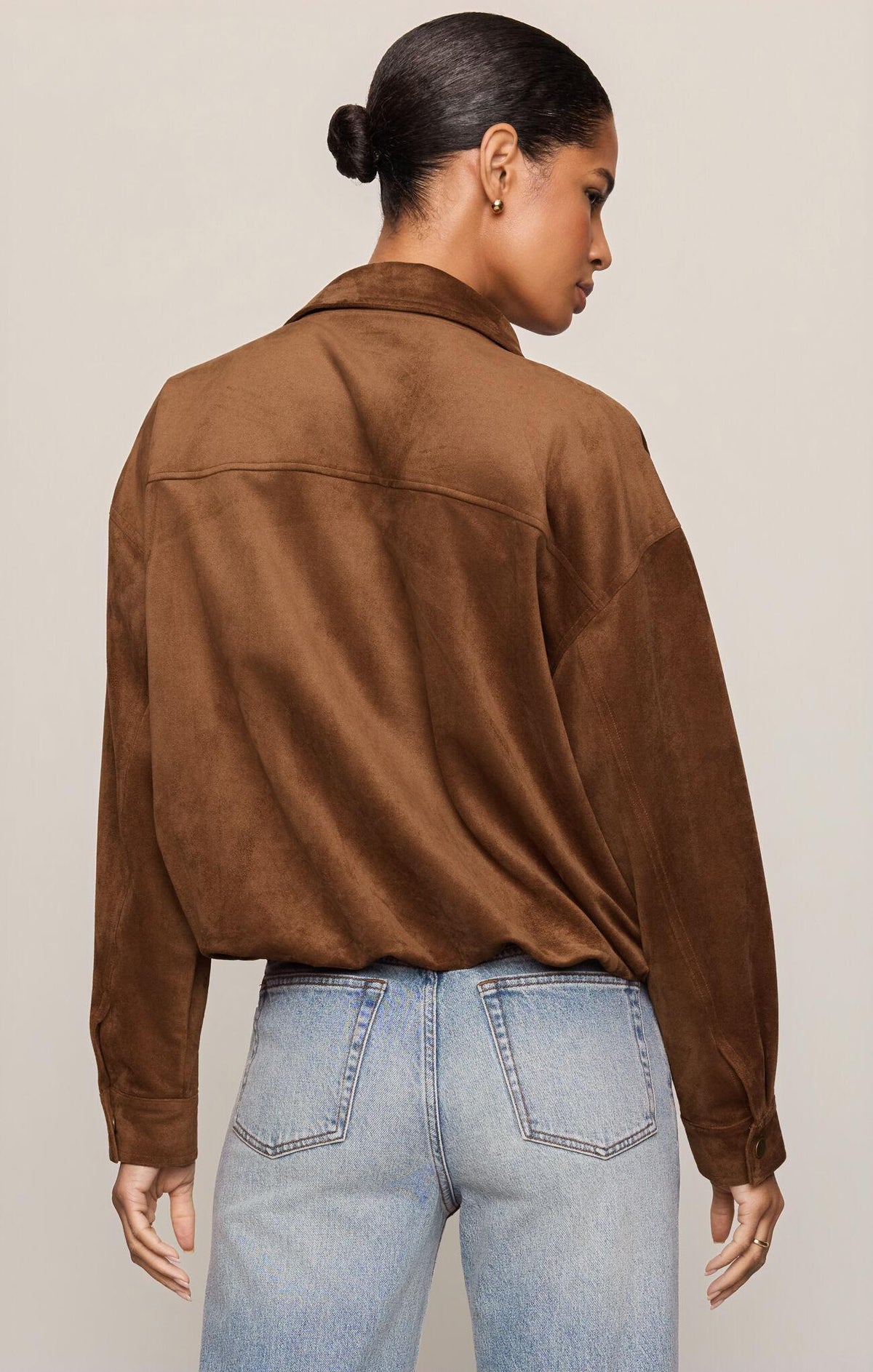 Corin Bubble Hem Jacket - Saddle Suede