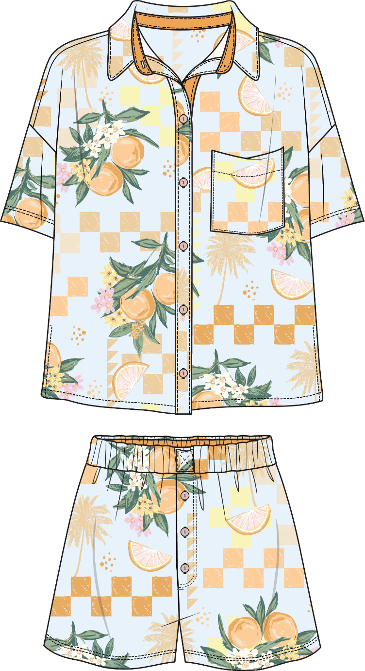 Brunch Date Shortie PJ Set - Bottom