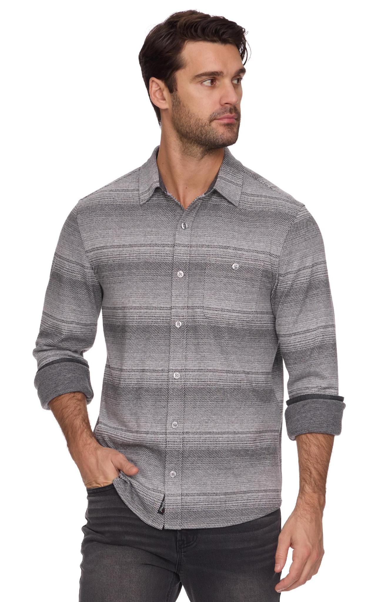 Lawrenceville L/S Hero Knit Flannel - Grey Combo