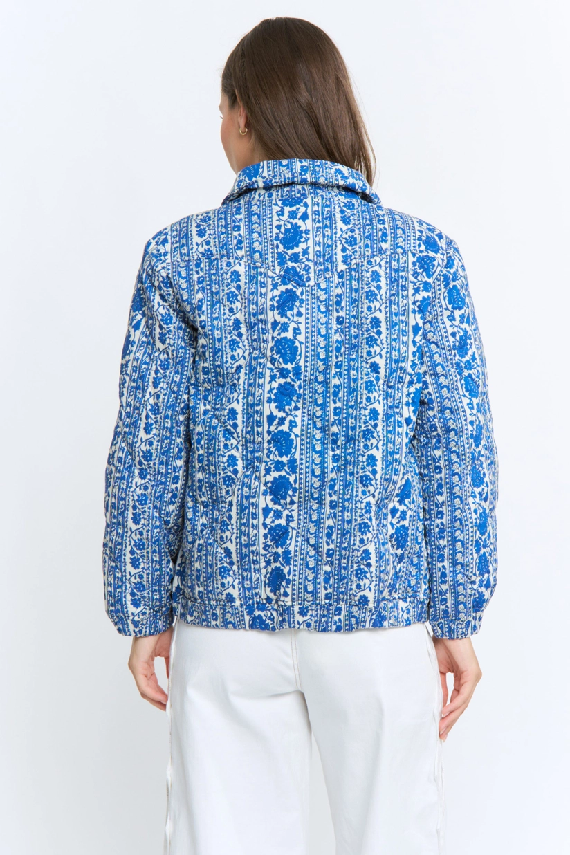Quilted Floral Print Jacket