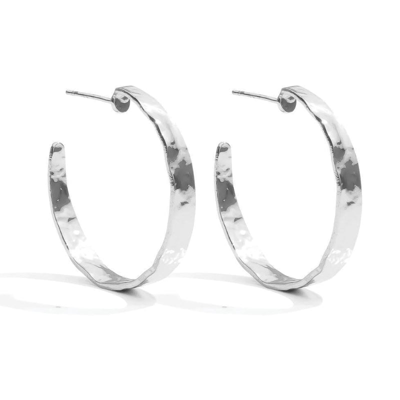 Splendid Iris Timeless High-Shine Silver Hoop Earrings