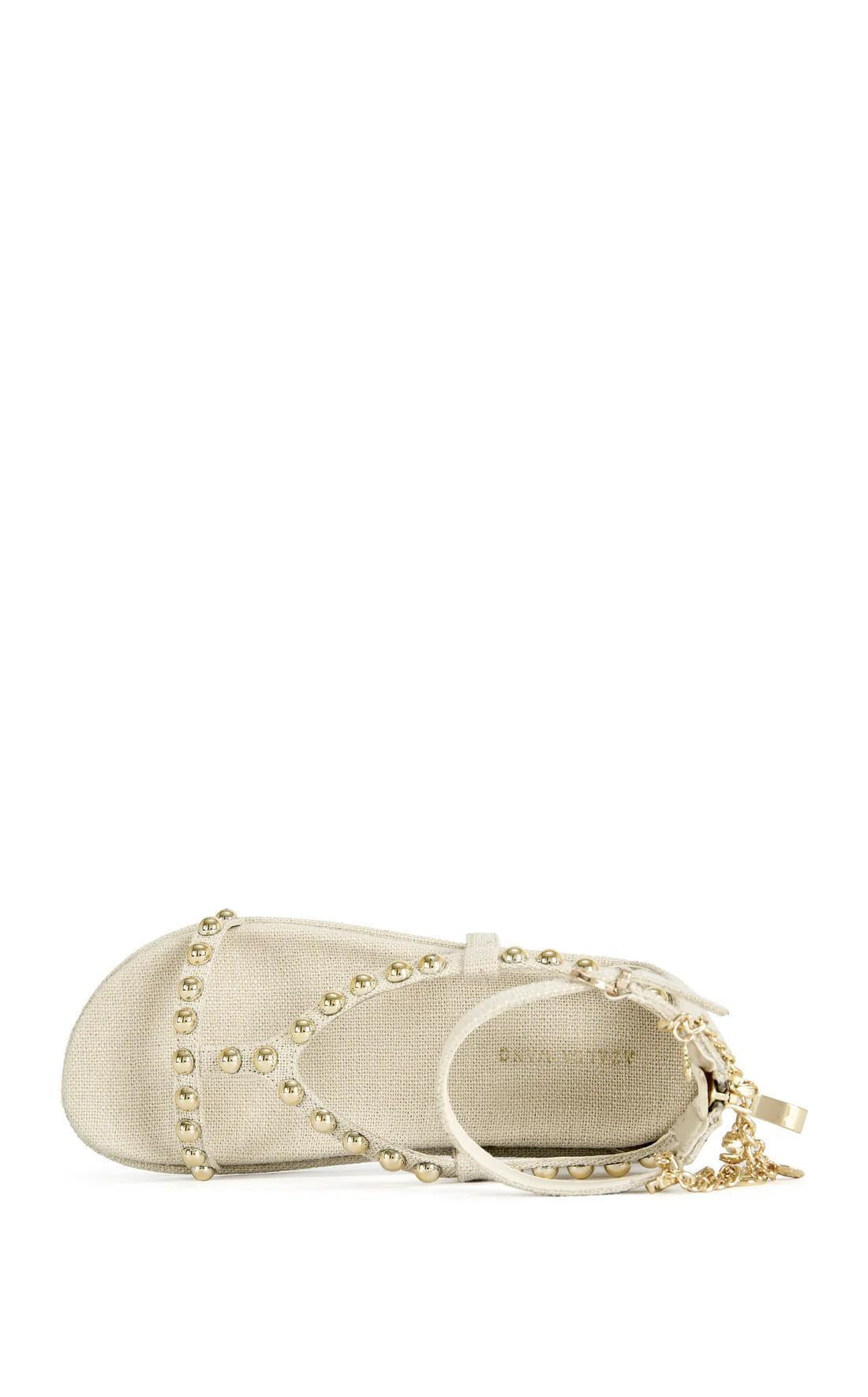 NAUTYCA - Natural Studded Flat Sandal