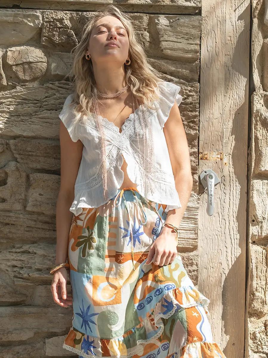 Ruffle Sleeve Top | OFF WHITE
