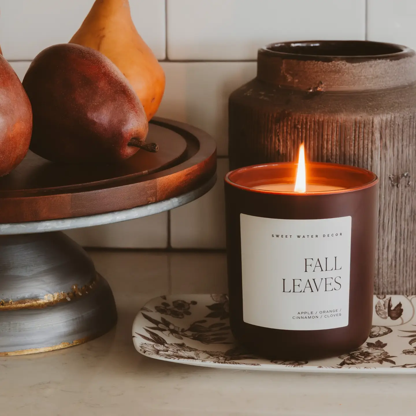 Fall Leaves 15 oz Soy Candle Matte Jar