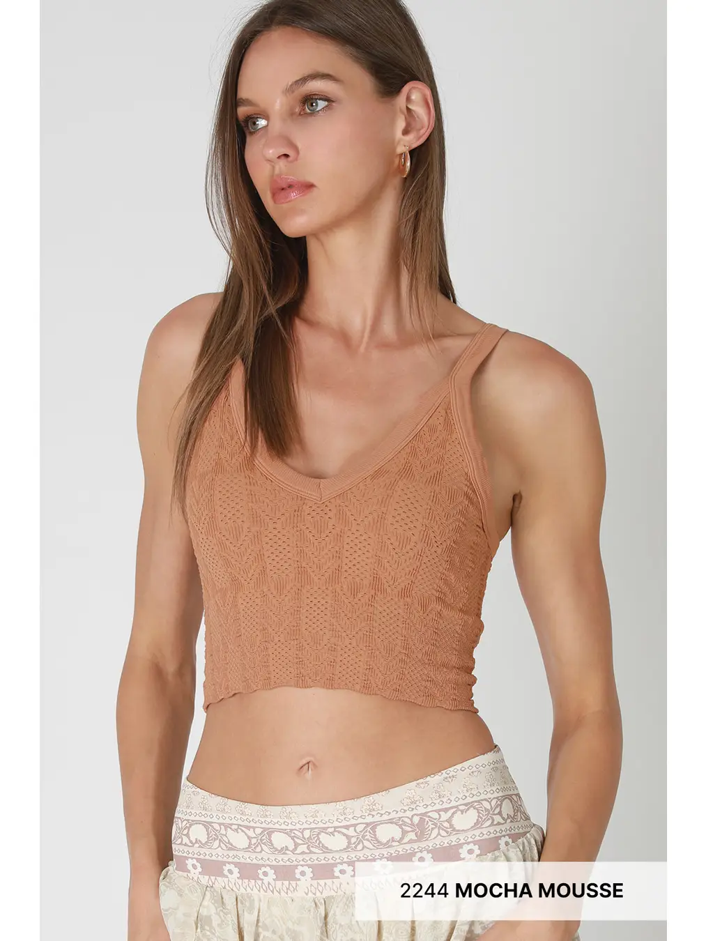 Lace Textured Crop Top