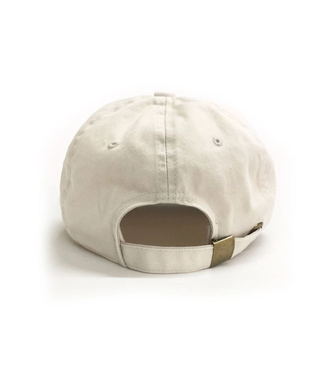 Wine Glass Embroidered Dad Hat - Sand Tan Cotton