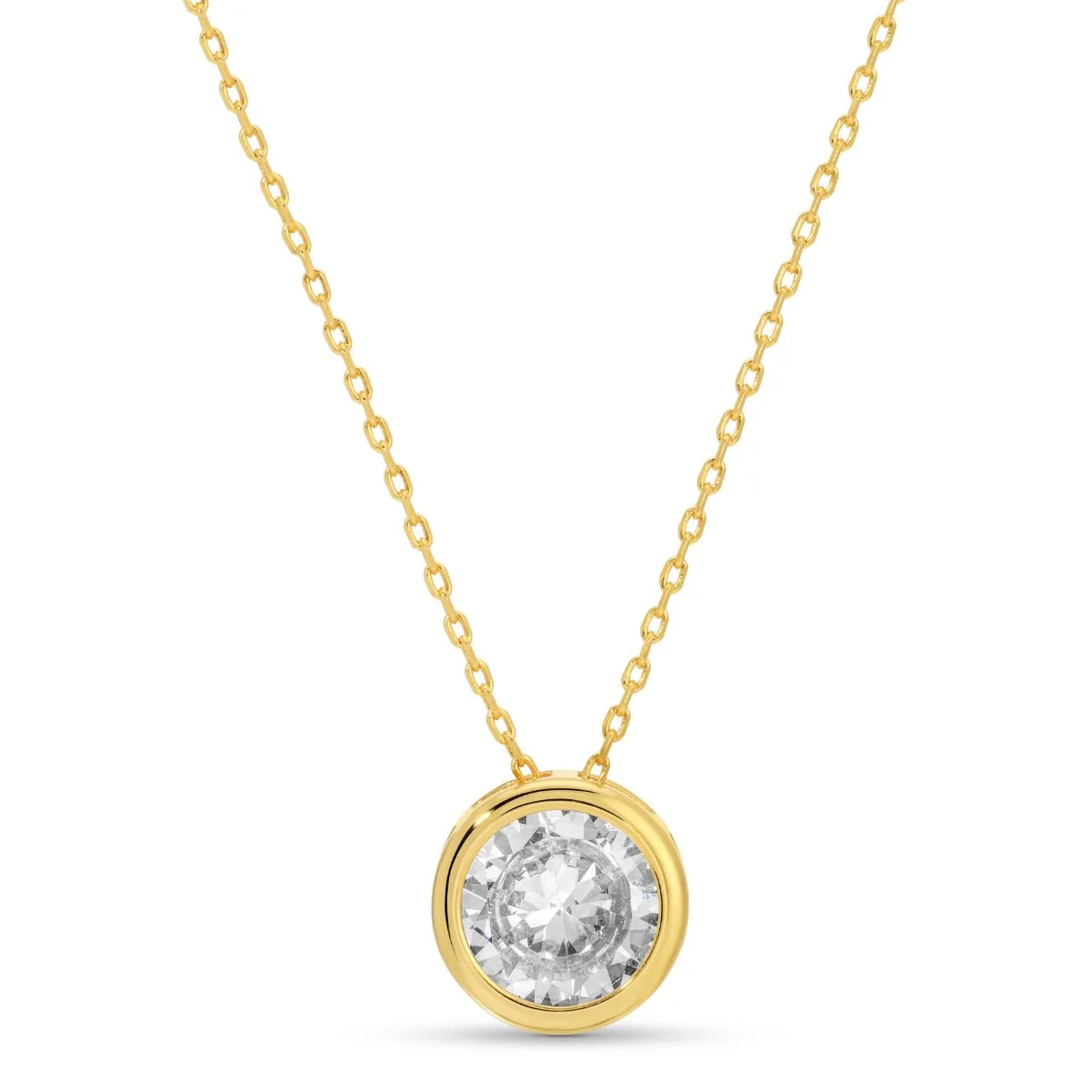 Bold Contemporary Faux Diamond Necklace = Gold