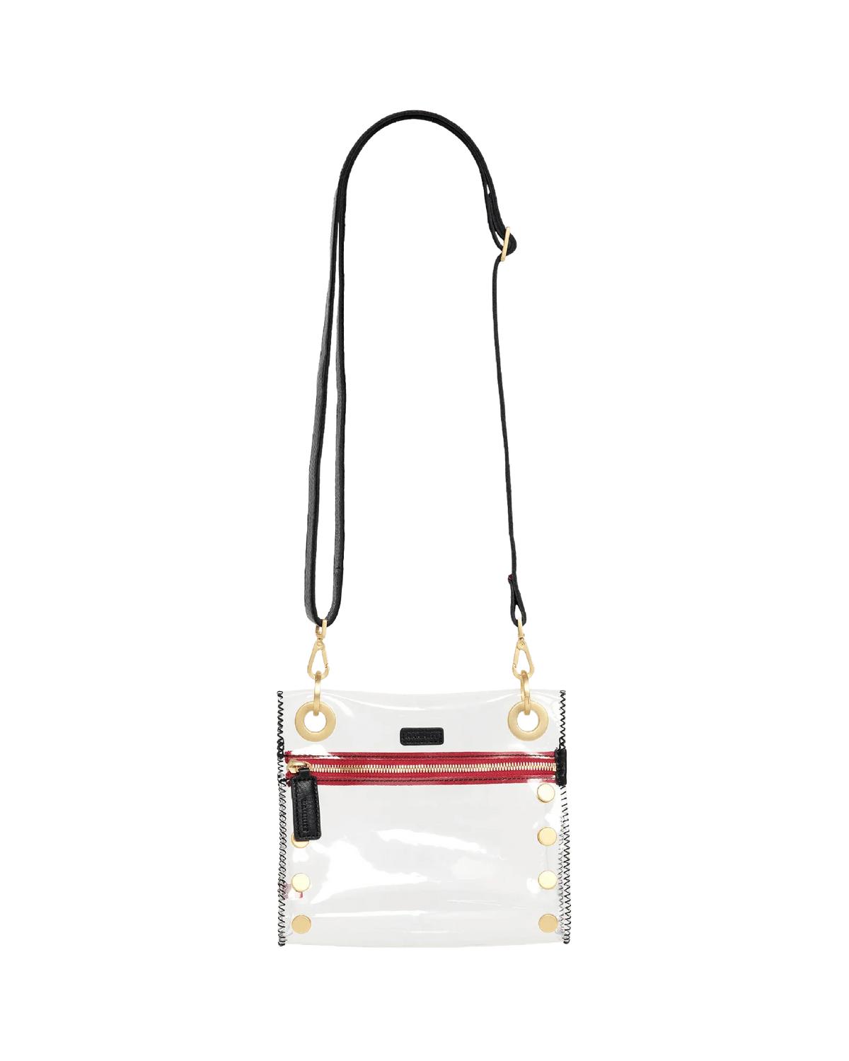 Hammitt Tony Clear Sml - Clear Black/Brushed Gold Red Zip